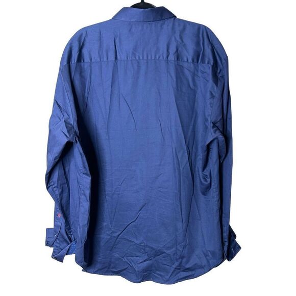 Robert Graham Knowledge Wisdom Truth Men Floral Print Navy Shirt Embroidered 2XL - Picture 2 of 6